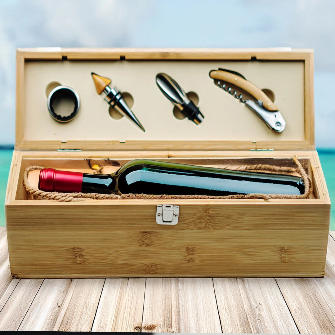 Boardroom Bamboo Wine Case with Tool Set