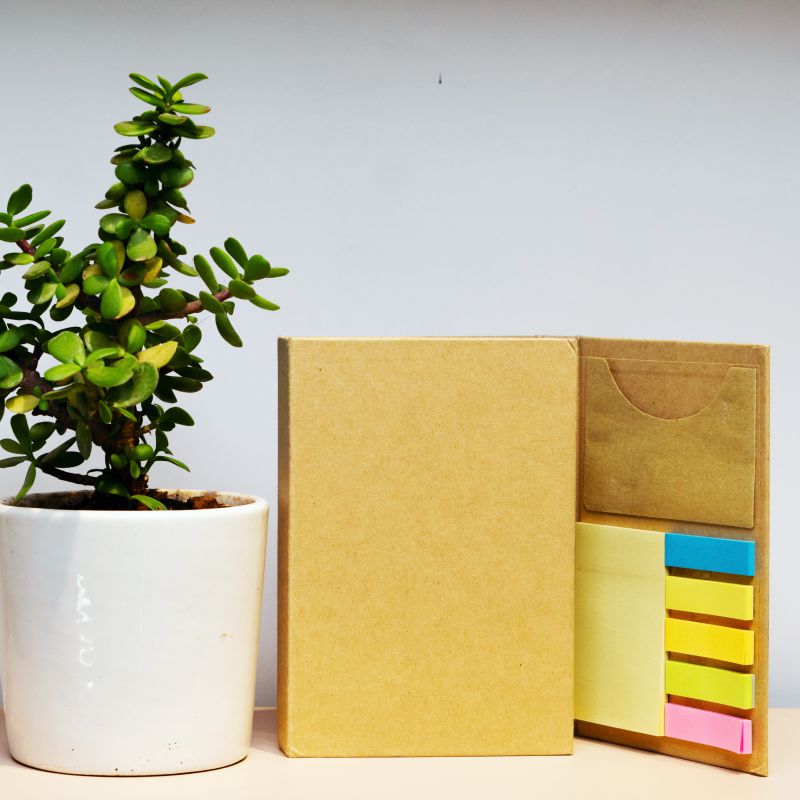 3 FOLD NOTEBOOK WITH WOODEN STATIONARY SET