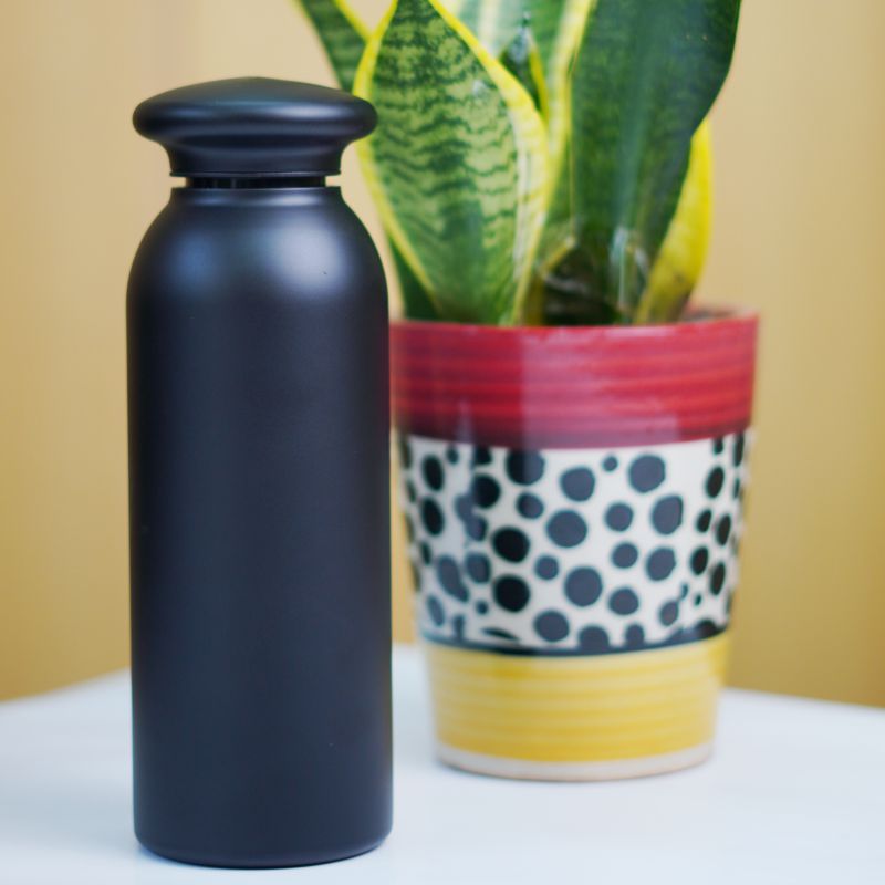 Black Metal Water Bottle