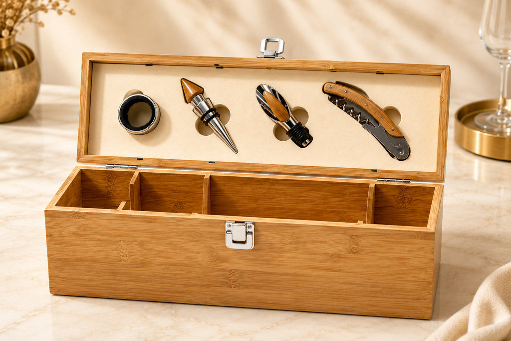 Boardroom Bamboo Wine Case with Tool Set